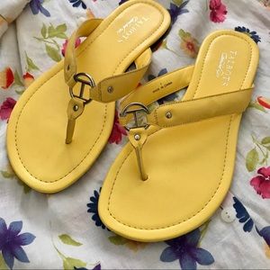 TALBOTS Yellow Flat Sandals 7M